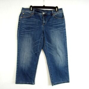 INC Denim Skinny Leg Curvy Fit Crop Blue Jeans Women's Size 10P